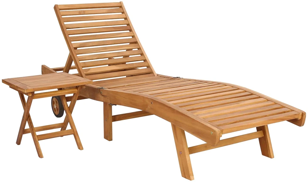 Saulės gultas 2 pcs Ruda Kieto teka medžio