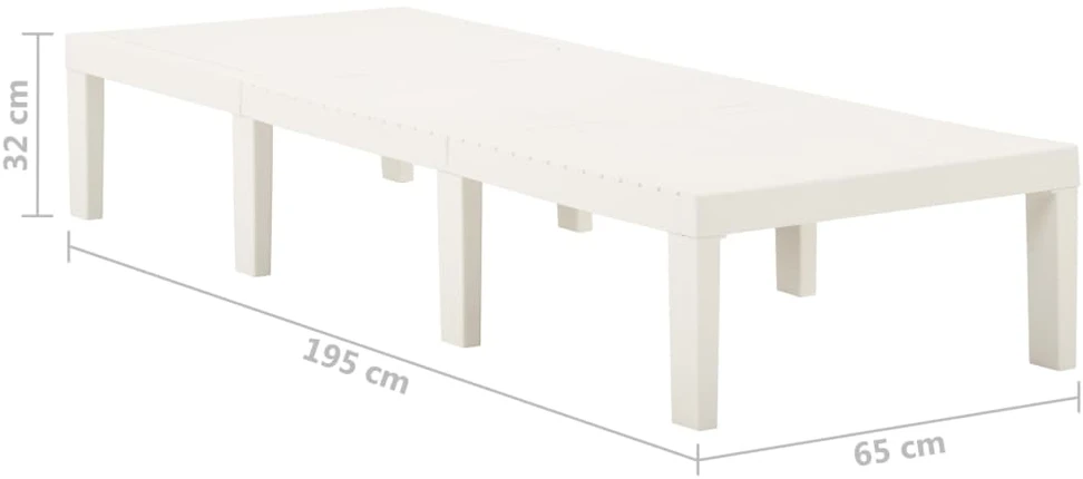 Saulės gultas, baltos spalvos, plastikas