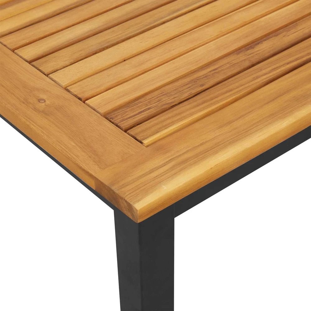 Saulės gultas Juoda 200 x 55 x 35 cm Kietos akacijos mediena