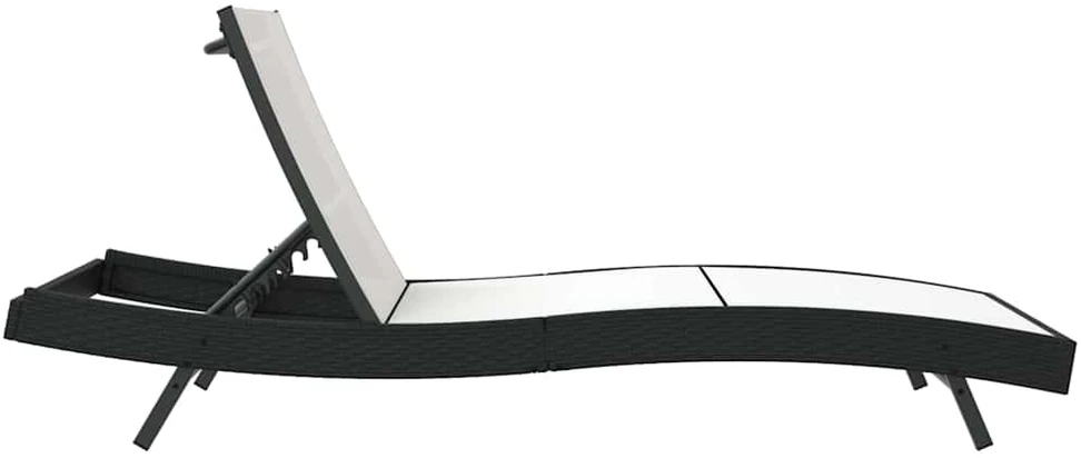 Saulės gultas Juoda ir Balta 197 x 70 x 82 cm poliratanas