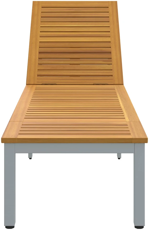 Saulės gultas Pilka 200 x 55 x 35 cm Kietos akacijos mediena