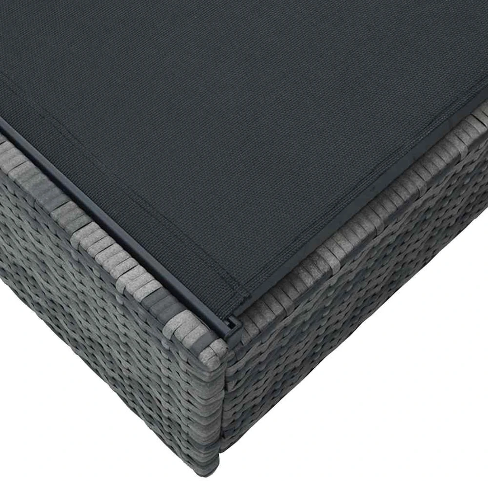 Saulės gultas Pilka 200.5 x 70 x 75 cm poliratanas