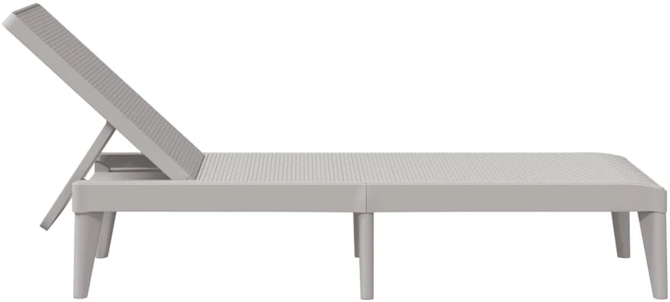 Saulės gultas, pilkos spalvos, 186x60x29cm, PP