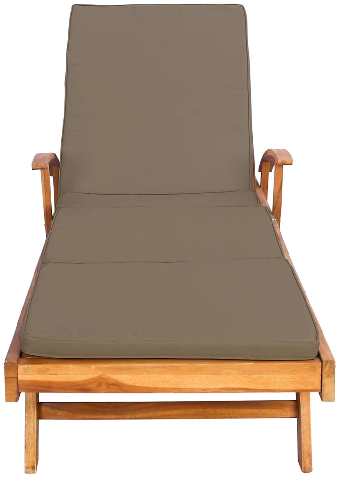 Saulės gultas su pagalvėle 100% poliesteris, kieta teak mediena