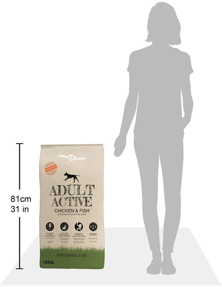 Sausas Maistas šunims, Adult Active vištiena & žuvis, 15kg