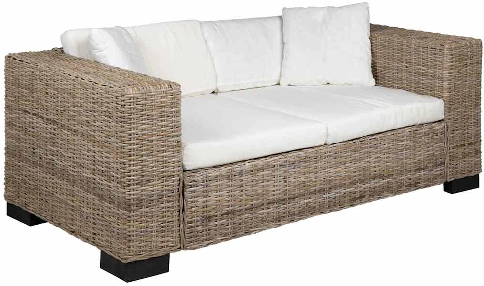 Sofa Septynių dalių dvivietės sofos komplektas, ratanas