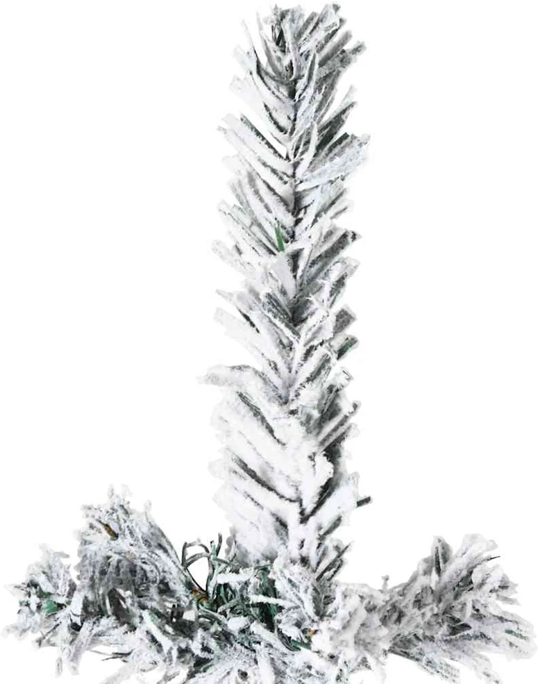 Siaura dirbtinė Kalėdų eglutė, 150cm, padengta sniegu