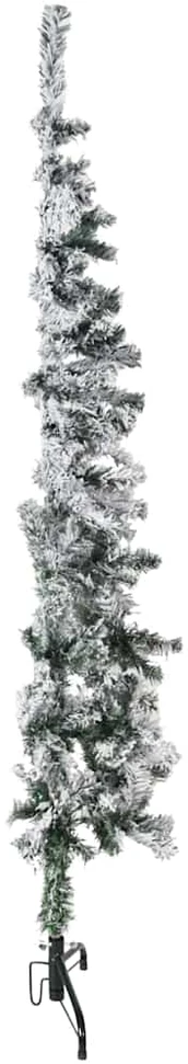 Siaura dirbtinė Kalėdų eglutė, 150cm, padengta sniegu