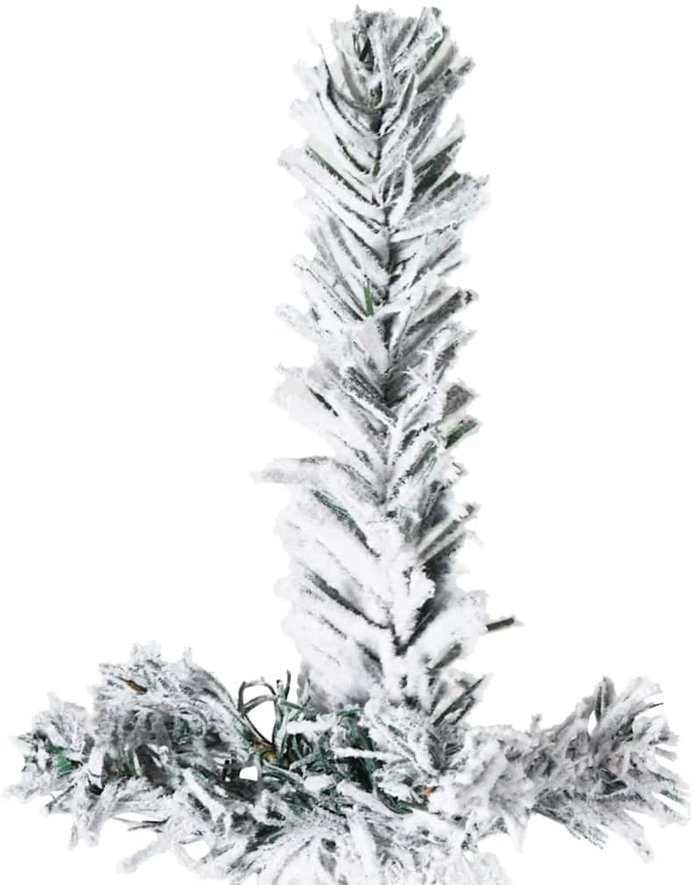 Siaura dirbtinė Kalėdų eglutė, 210cm, padengta sniegu