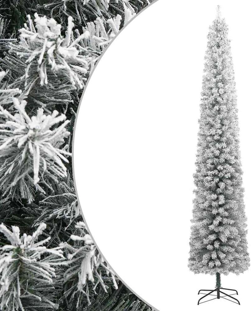 Siaura Kalėdų eglutė su stovu ir sniegu, 300cm, PVC