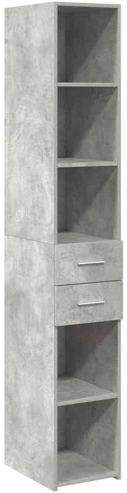Siaura spintelė daiktams, betono pilka, 30x42,5x225cm, mediena