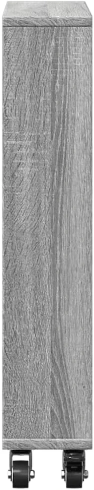 Siauras vežimėlis daiktams, pilkas ąžuolo, 48x13x68cm, mediena