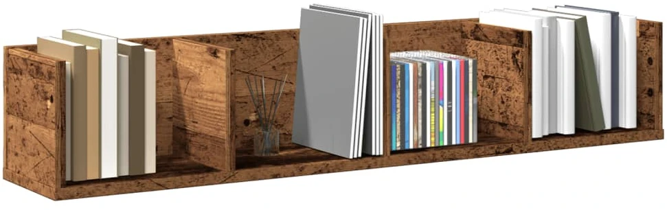 Sieninė CD lentyna, medienos, 100x18x18cm, apdirbta mediena