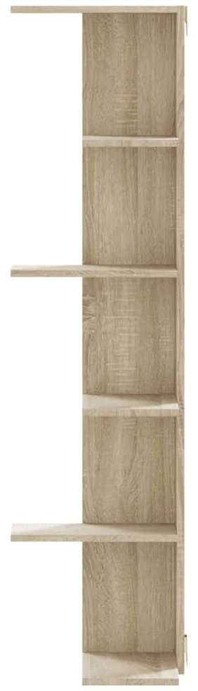 Sieninė kampinė lentyna, sonoma ąžuolo, 36,5x36,5x140cm, MDP