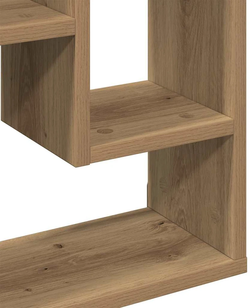 Sieninė lentyna, ąžuolo spalvos, 36x16x90cm, inžinerinė mediena