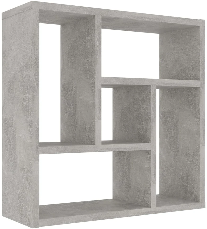 Sieninė lentyna, betono, 45,1x16x45,1cm, apdirbta mediena
