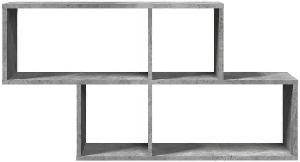 Sieninė lentyna, betono pilka, 100x20x53cm, apdirbta mediena