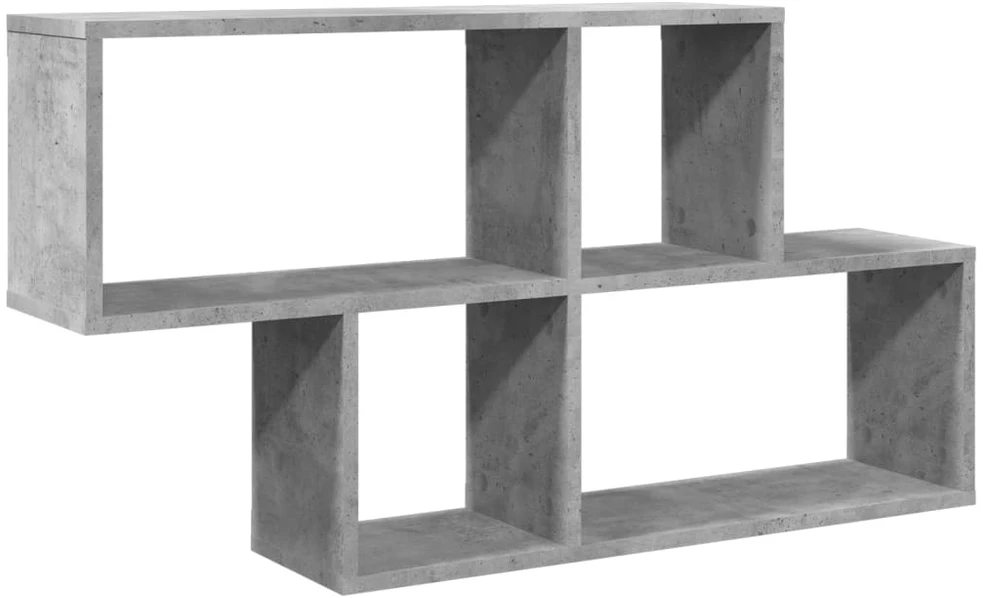Sieninė lentyna, betono pilka, 100x20x53cm, apdirbta mediena