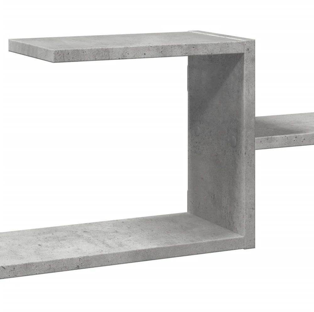 Sieninė lentyna, betono pilka, 104x15x49cm, apdirbta mediena