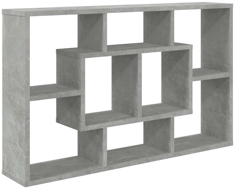 Sieninė lentyna, betono pilkos spalvos, 85x16x52,5cm, mediena