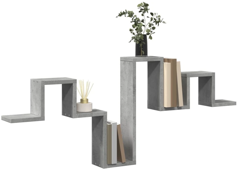 Sieninė lentyna, betono pilkos spalvos, 104,5x10x43cm, MDP