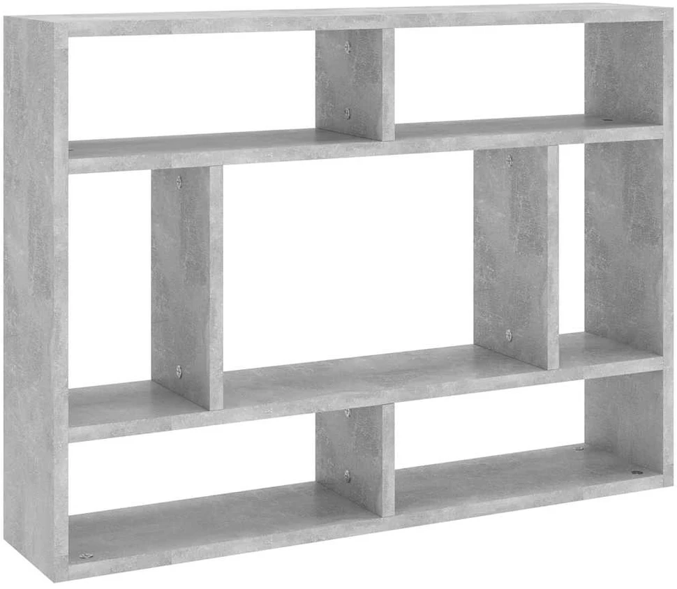 Sieninė lentyna, betono pilkos spalvos, 75x16x55cm, mediena