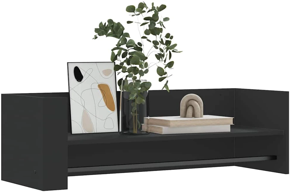 Sieninė lentyna, juodos spalvos, 100x35x30,5cm, MDP