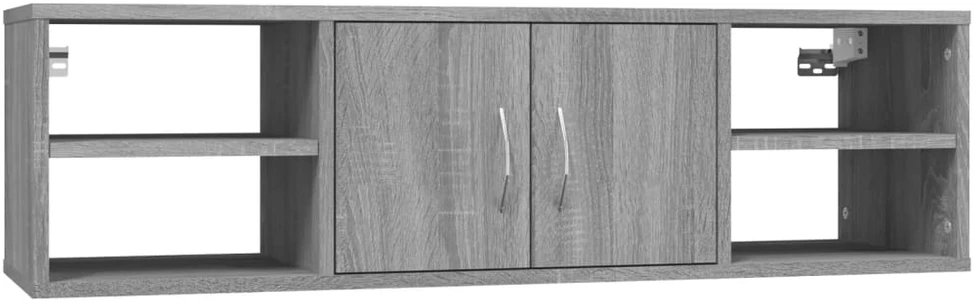 Sieninė lentyna, pilka ąžuolo, 102x30x29cm, apdirbta mediena