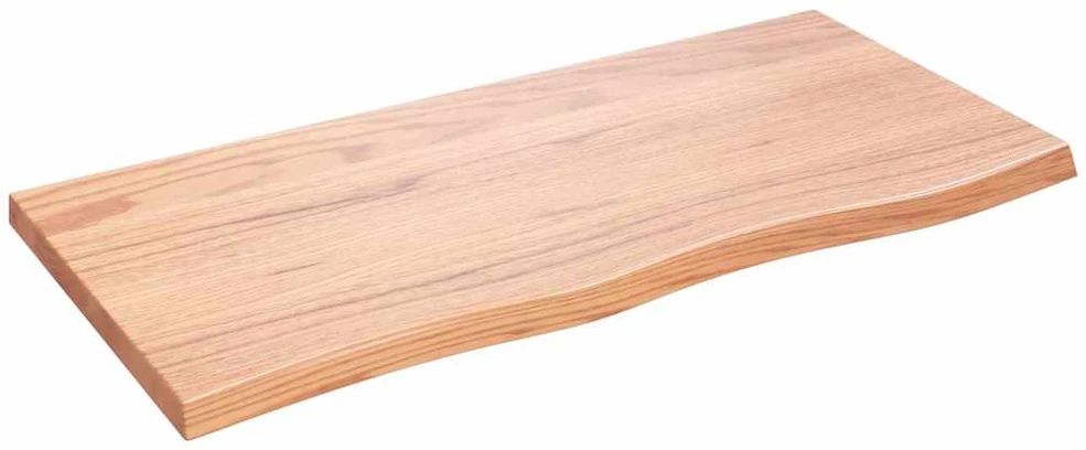 Sieninė lentyna, šviesiai ruda, 100x50x(2-4) cm, ąžuolo masyvas