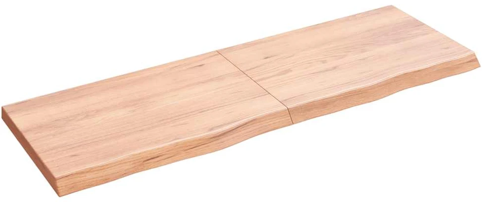 Sieninė lentyna, šviesiai ruda, 120x40x(2-4) cm, ąžuolo masyvas