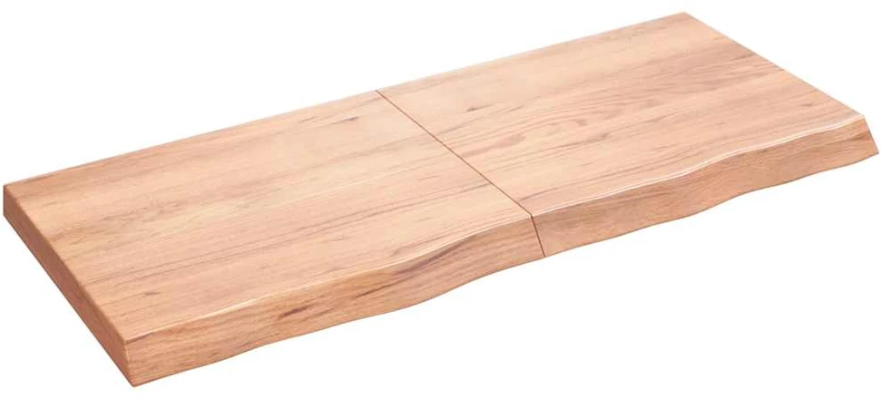 Sieninė lentyna, šviesiai ruda, 120x50x(2-6) cm, ąžuolo masyvas