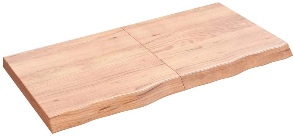 Sieninė lentyna, šviesiai ruda, 120x60x(2-6) cm, ąžuolo masyvas