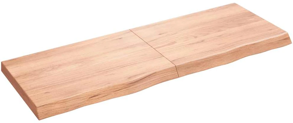 Sieninė lentyna, šviesiai ruda, 140x50x(2-6) cm, ąžuolo masyvas