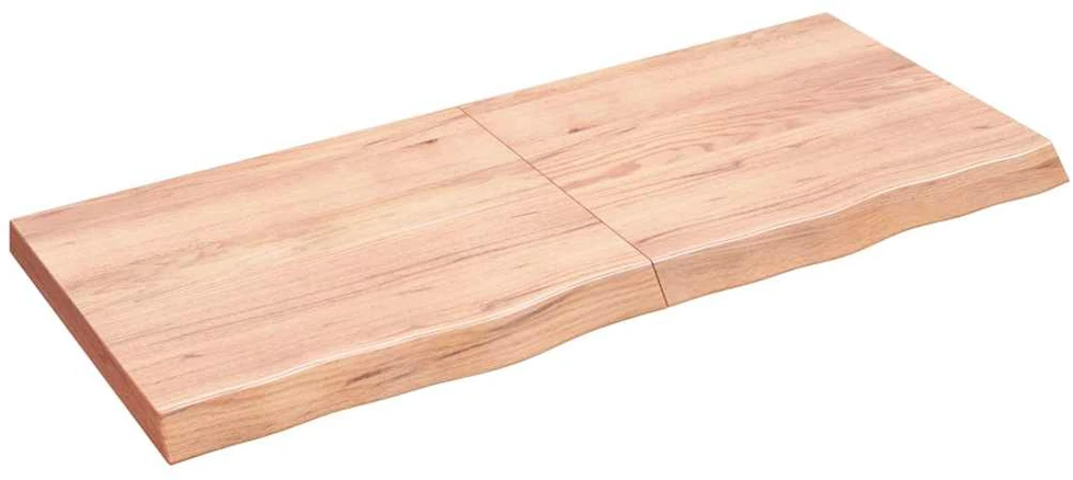 Sieninė lentyna, šviesiai ruda, 140x60x(2-6) cm, ąžuolo masyva6