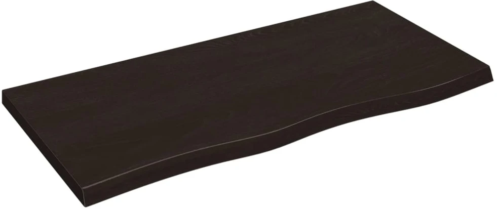 Sieninė lentyna, tamsiai ruda, 100x50x(2-4) cm, ąžuolo masyvas
