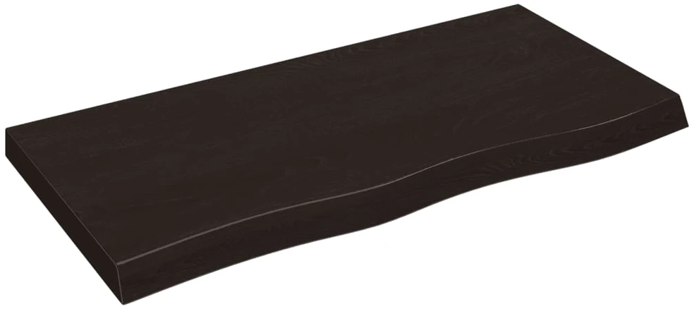 Sieninė lentyna, tamsiai ruda, 100x50x(2-6) cm, ąžuolo masyvas