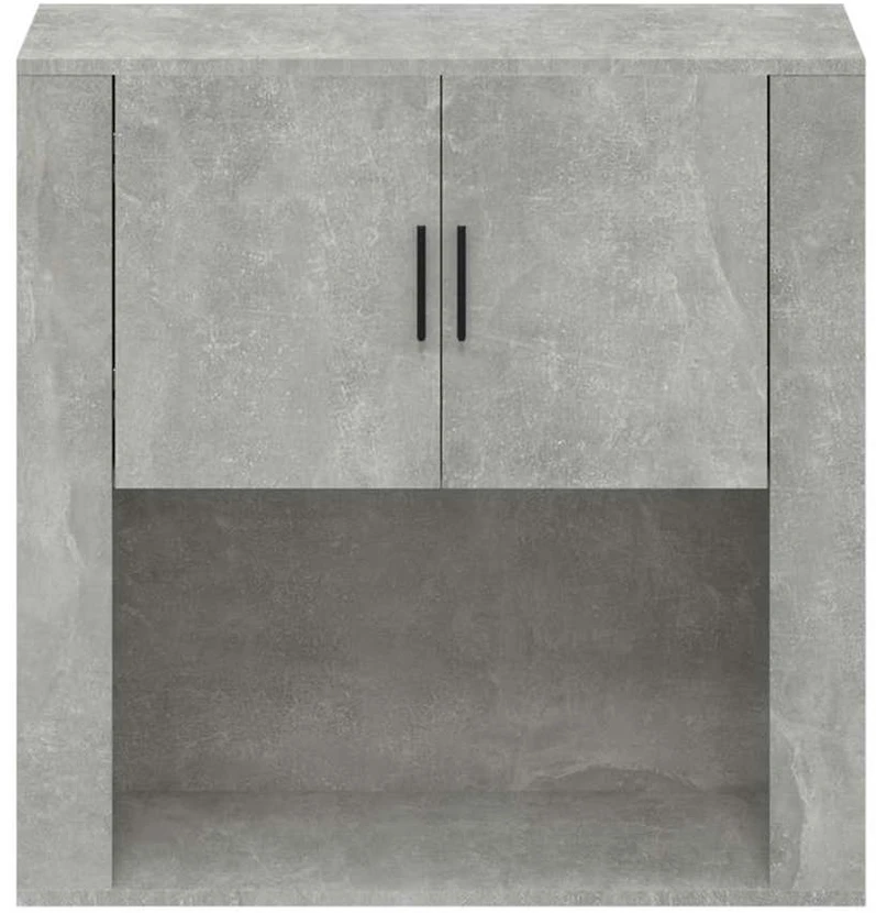 Sieninė spintelė, betono pilka, 80x33x80cm, apdirbta mediena