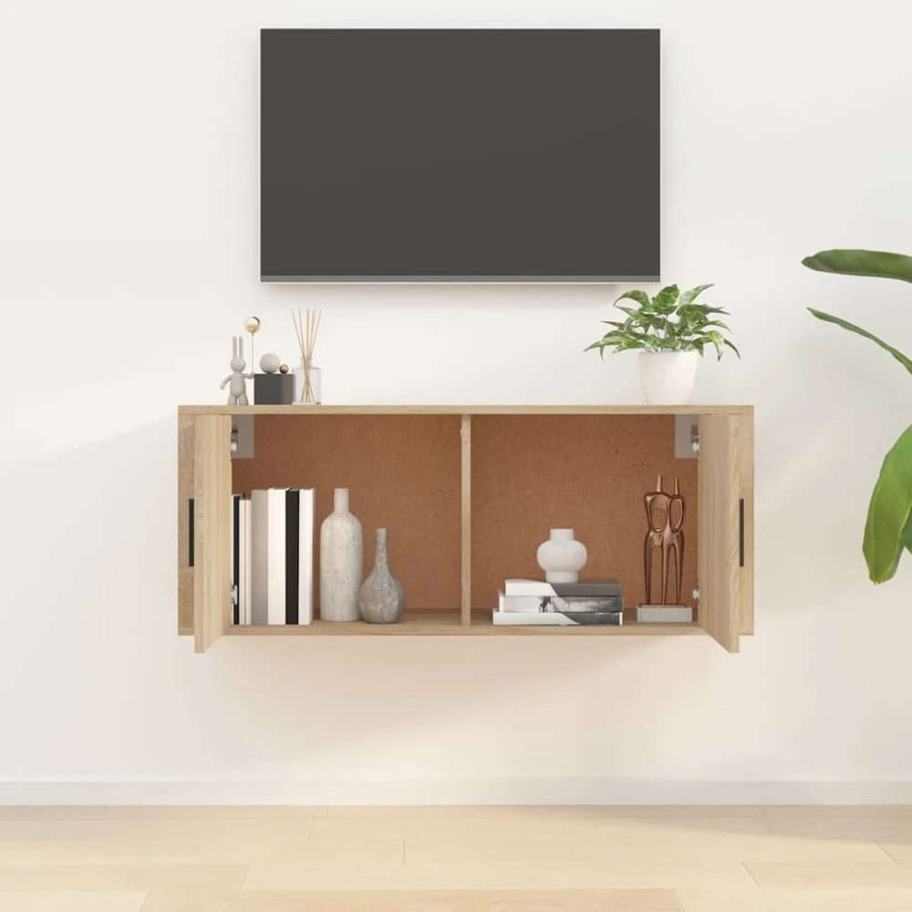 TV staliukas Sieninė televizoriaus spintelė, ąžuolo, 100x34,5x40cm