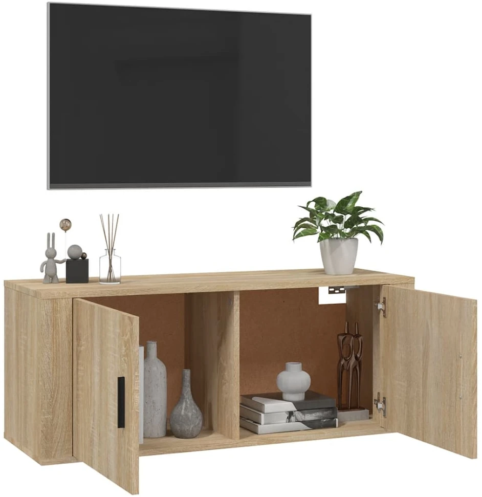 TV staliukas Sieninė televizoriaus spintelė, ąžuolo, 100x34,5x40cm