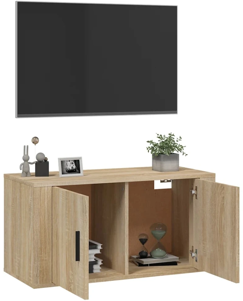 TV staliukas Sieninė televizoriaus spintelė, ąžuolo, 80x34,5x40cm