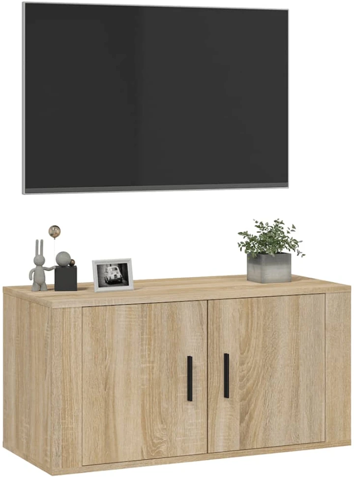 TV staliukas Sieninė televizoriaus spintelė, ąžuolo, 80x34,5x40cm
