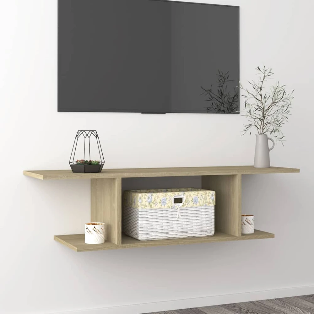 TV staliukas Sieninė televizoriaus spintelė, ąžuolo spalvos, 103x30x26,5cm