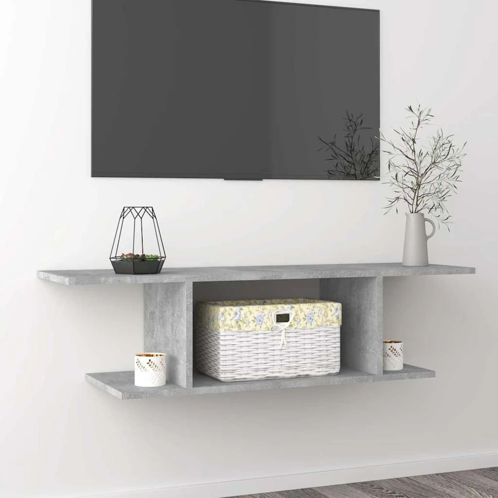 TV staliukas Sieninė televizoriaus spintelė, betono pilka, 103x30x26,5cm