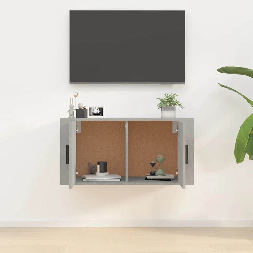 TV staliukas Sieninė televizoriaus spintelė, betono pilka, 80x34,5x40cm