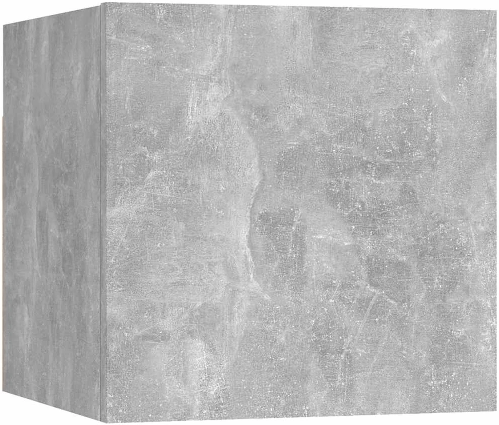 TV staliukas Sieninė televizoriaus spintelė, betono pilka, apdirbta mediena