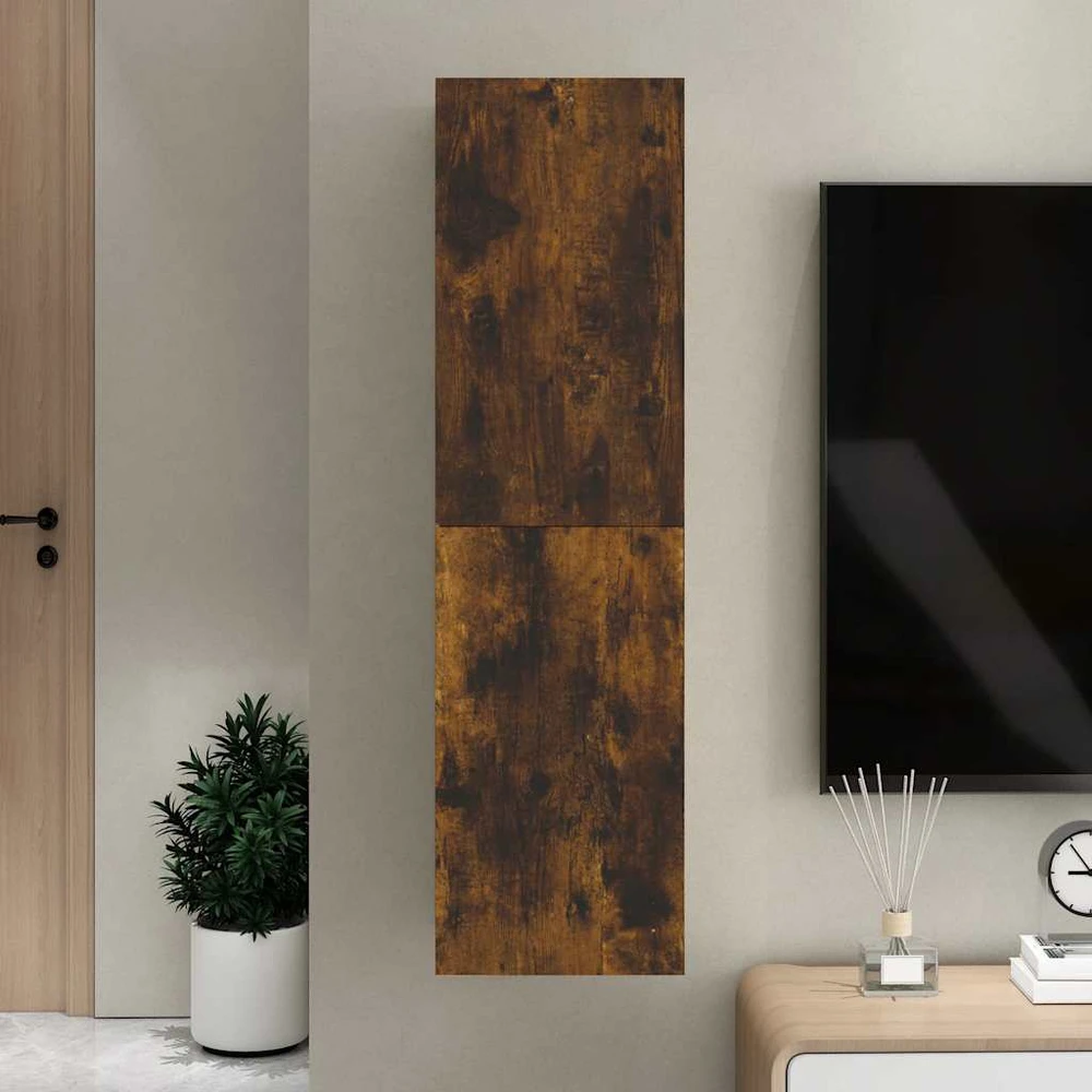 Sieninė televizoriaus spintelė, dūminio ąžuolo, 30,5x30x110cm
