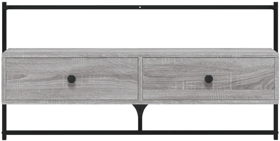 TV staliukas Sieninė televizoriaus spintelė, pilka, 100,5x30x51cm, mediena