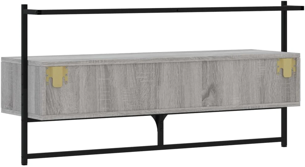 TV staliukas Sieninė televizoriaus spintelė, pilka, 100,5x30x51cm, mediena