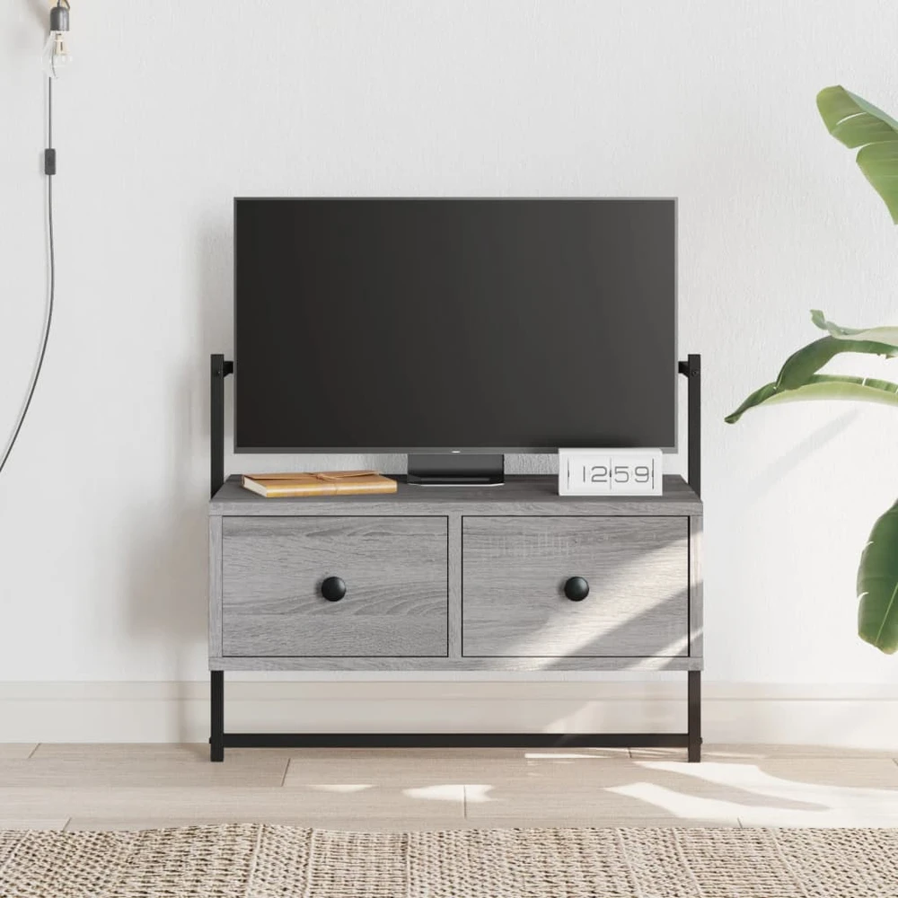 TV staliukas Sieninė televizoriaus spintelė, pilka, 60,5x30x51cm, mediena