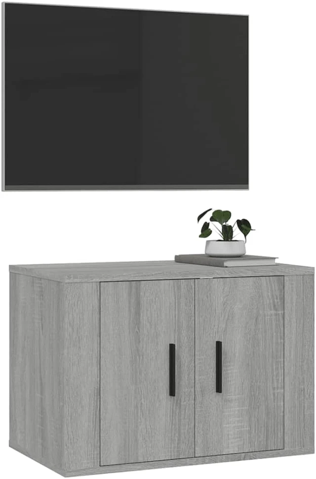 TV staliukas Sieninė televizoriaus spintelė, pilka ąžuolo, 57x34,5x40cm